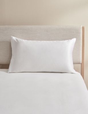 M&S Pure Silk King Size Pillowcase - White, White,Light Grey