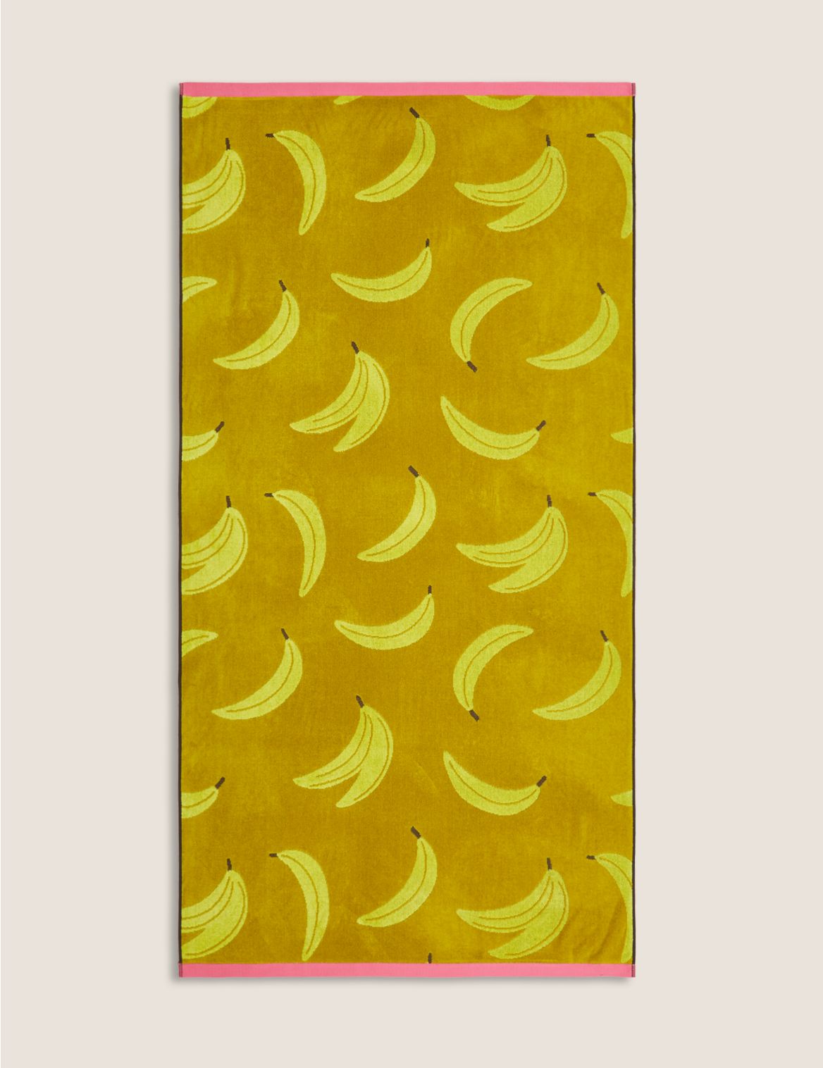 Pure Cotton Banana Beach Towel yellow