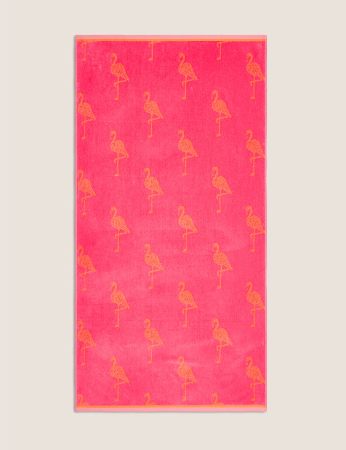 Pure Cotton Flamingo Beach Towel pink