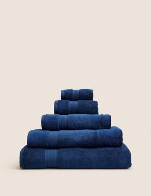 M&S Heavyweight Super Soft Pure Cotton Towel - EXL - Midnight, Midnight,Chambray,Charcoal,Mocha,Duck