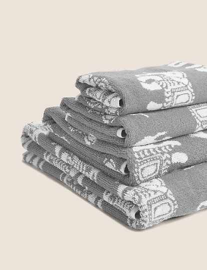 M&S Collection Priya Pure Cotton Elephant Towel - Bath - Terracotta, Terracotta