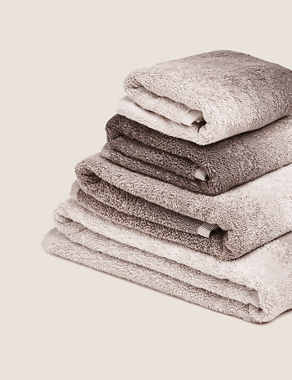 M&S Collection Pure Cotton Ombre Luxury Design Towel - Guest - Natural, Natural