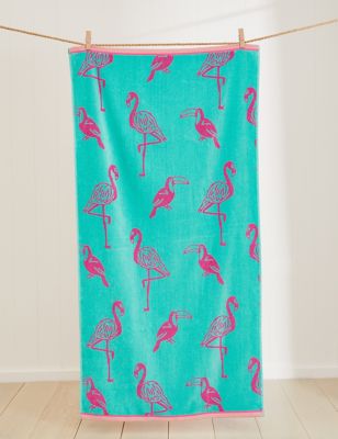 M&S Pure Cotton Flamingo Beach Towel