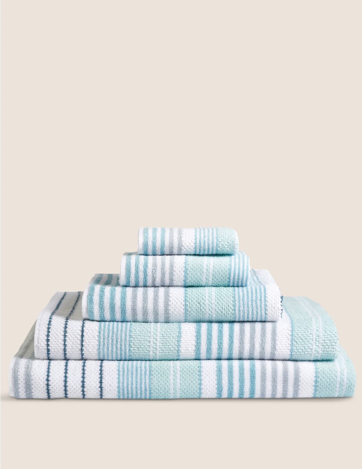 Pure Cotton Striped Spa Towel blue