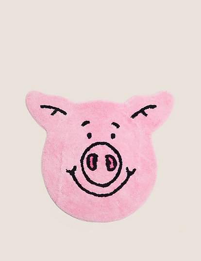 Pure Cotton Percy Pig™ Bath Mat - 1Size - Pink Mix, Pink Mix