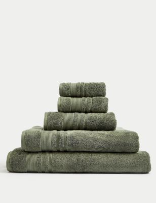 M&S Super Plush Pure Cotton Towel - BATH - Mauve, Mauve,Duck Egg,White,Walnut,Forest Green