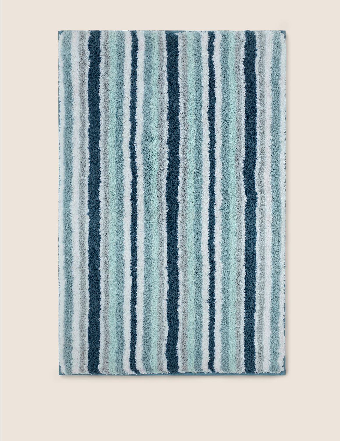 Super Soft Striped Quick Dry Bath Mat blue