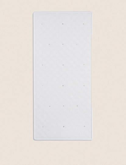 M&S Collection Rubber Rectangular Non Slip Shower Mat - 1Size - White, White