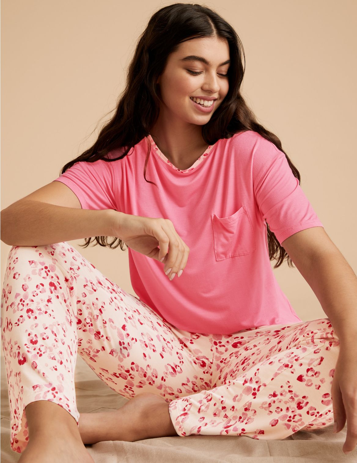 Leopard Print Pyjama Set pink