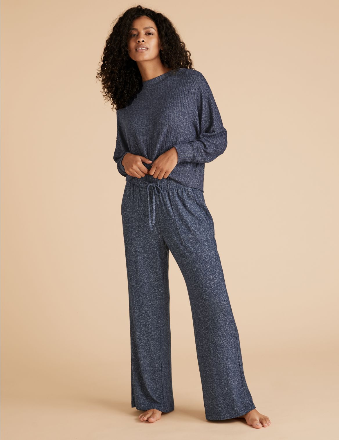 Cosy Lounge Wide Leg Pant navy