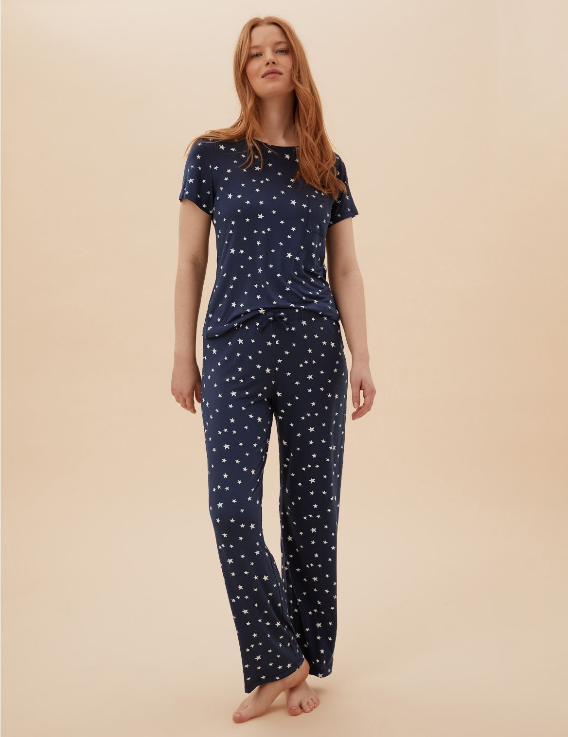 Star Print Pyjama Set navy