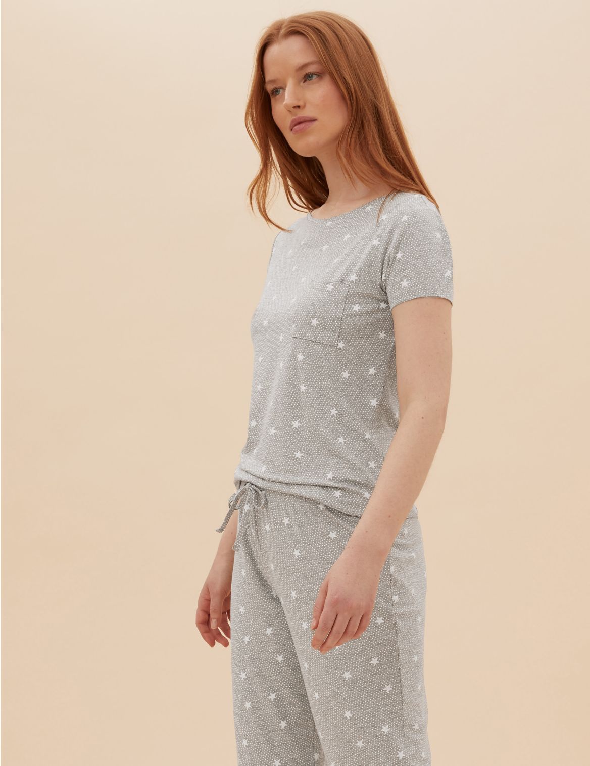 Star Print Pyjama Set grey