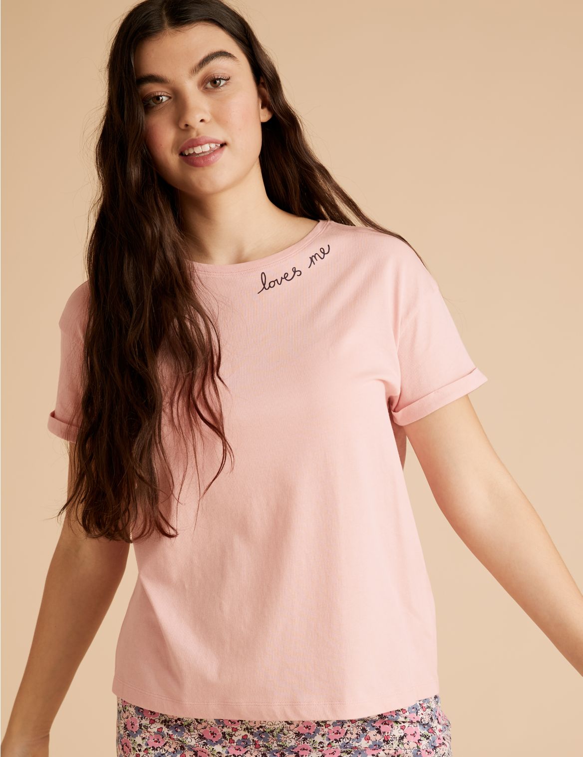 Pure Cotton Loves Me Pyjama Set pink