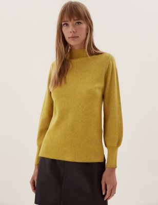 M&S Womens Soft Touch Funnel Neck Relaxed Jumper
