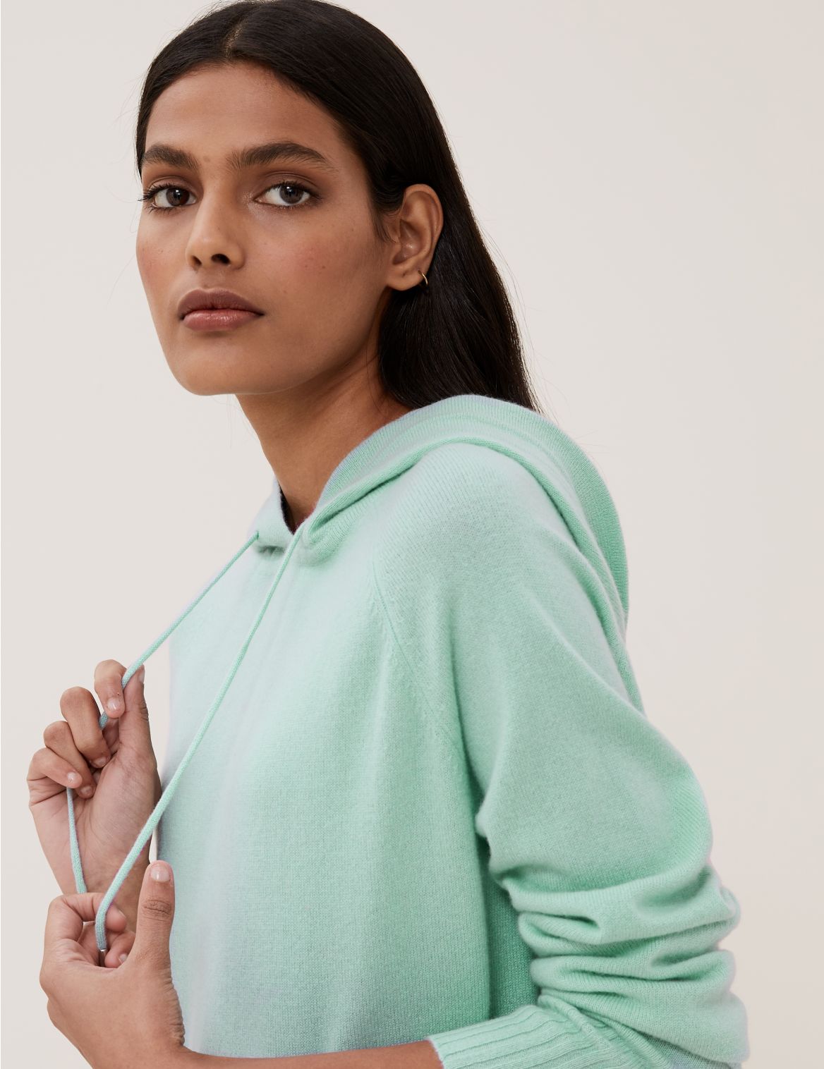 Pure Cashmere Hoodie green