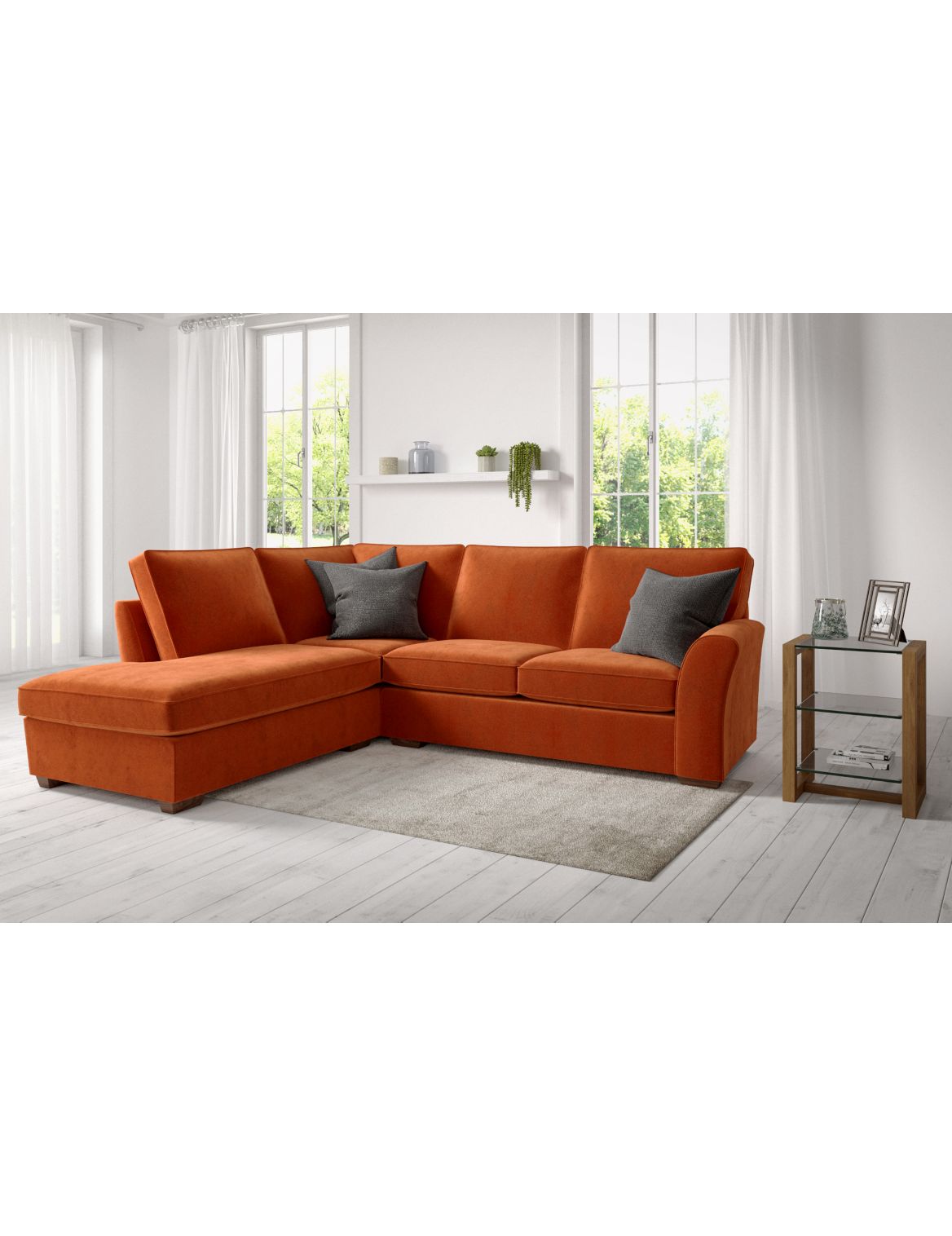 Lincoln Corner Chaise Sofa (Left-Hand) orange