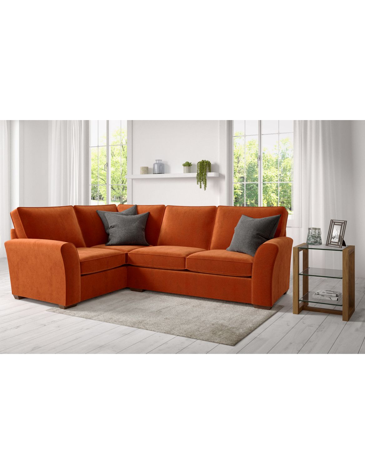 Lincoln Small Corner Sofa (Left-Hand) orange