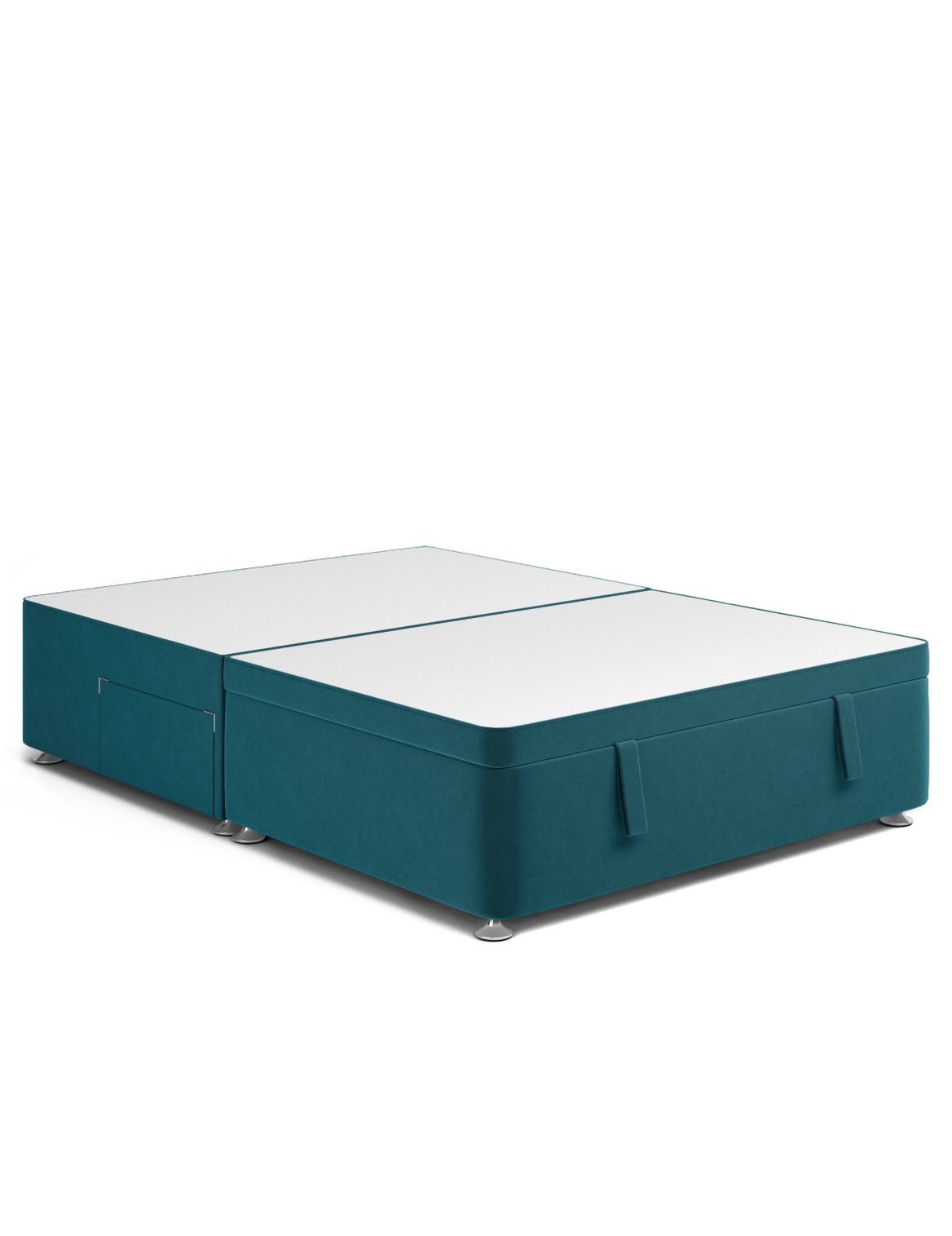 Half End Ottoman Divan with 2 Small Drawers blue