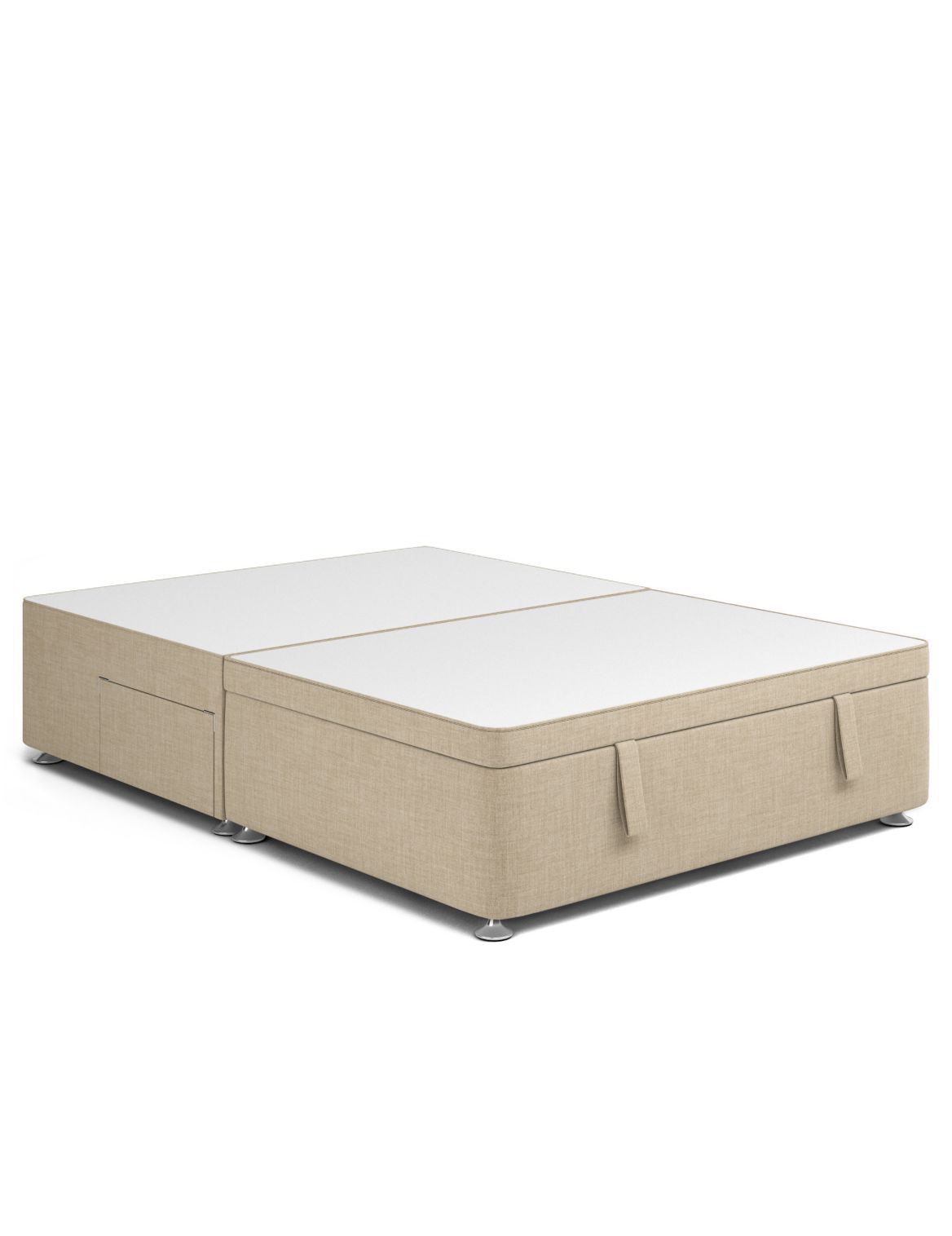Half End Ottoman Divan with 2 Small Drawers beige