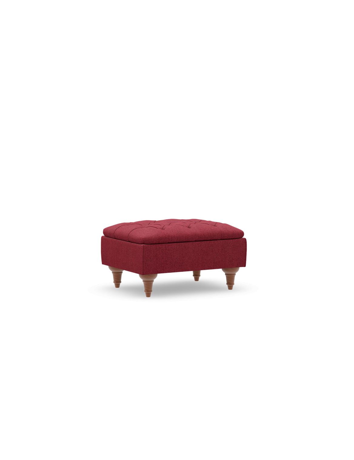 Highland Button Footstool red