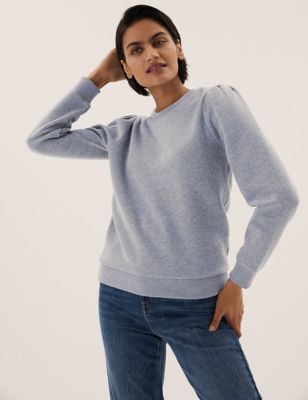 M&S Womens Puff Sleeve Sweatshirt