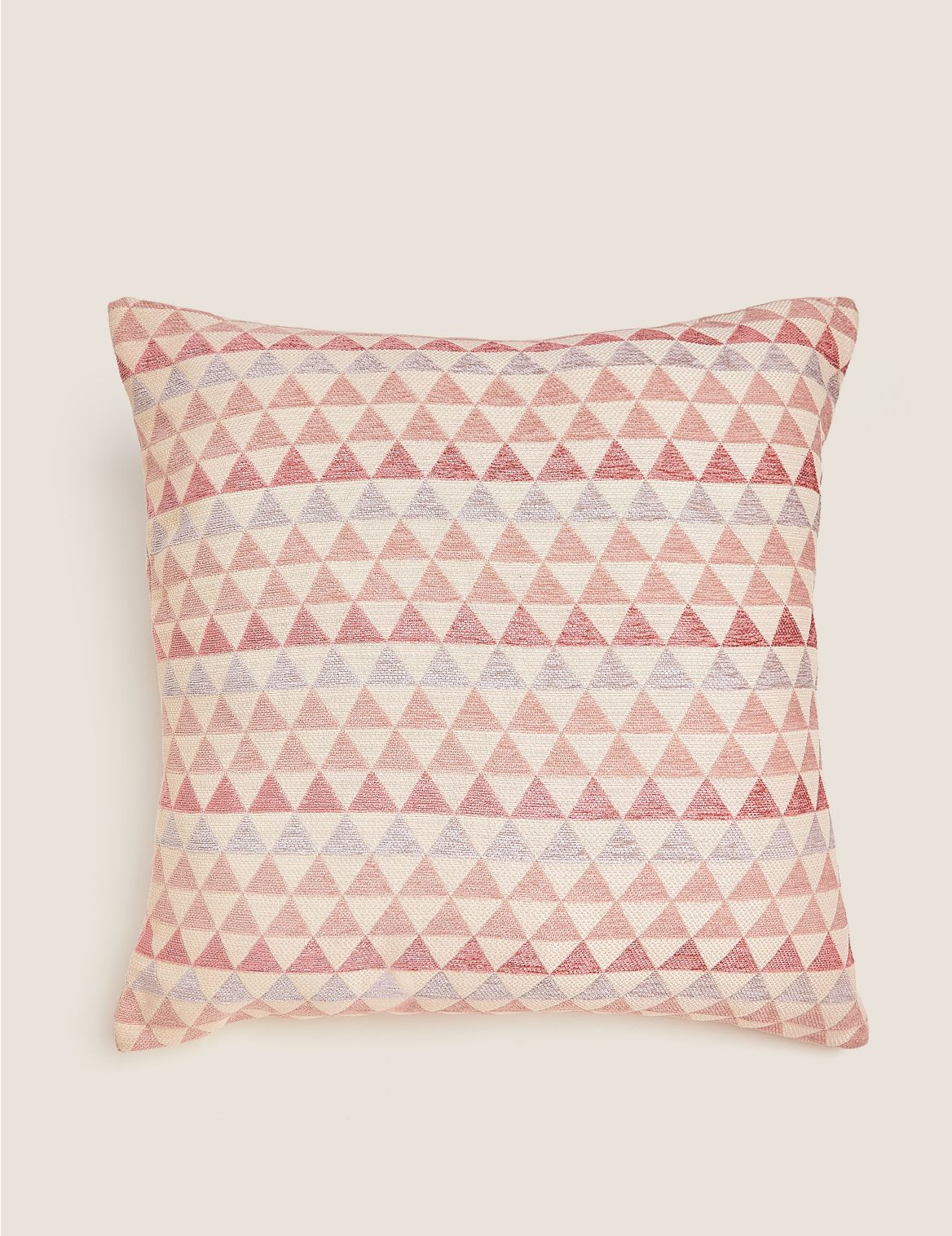Chenille Geometric Medium Cushion pink