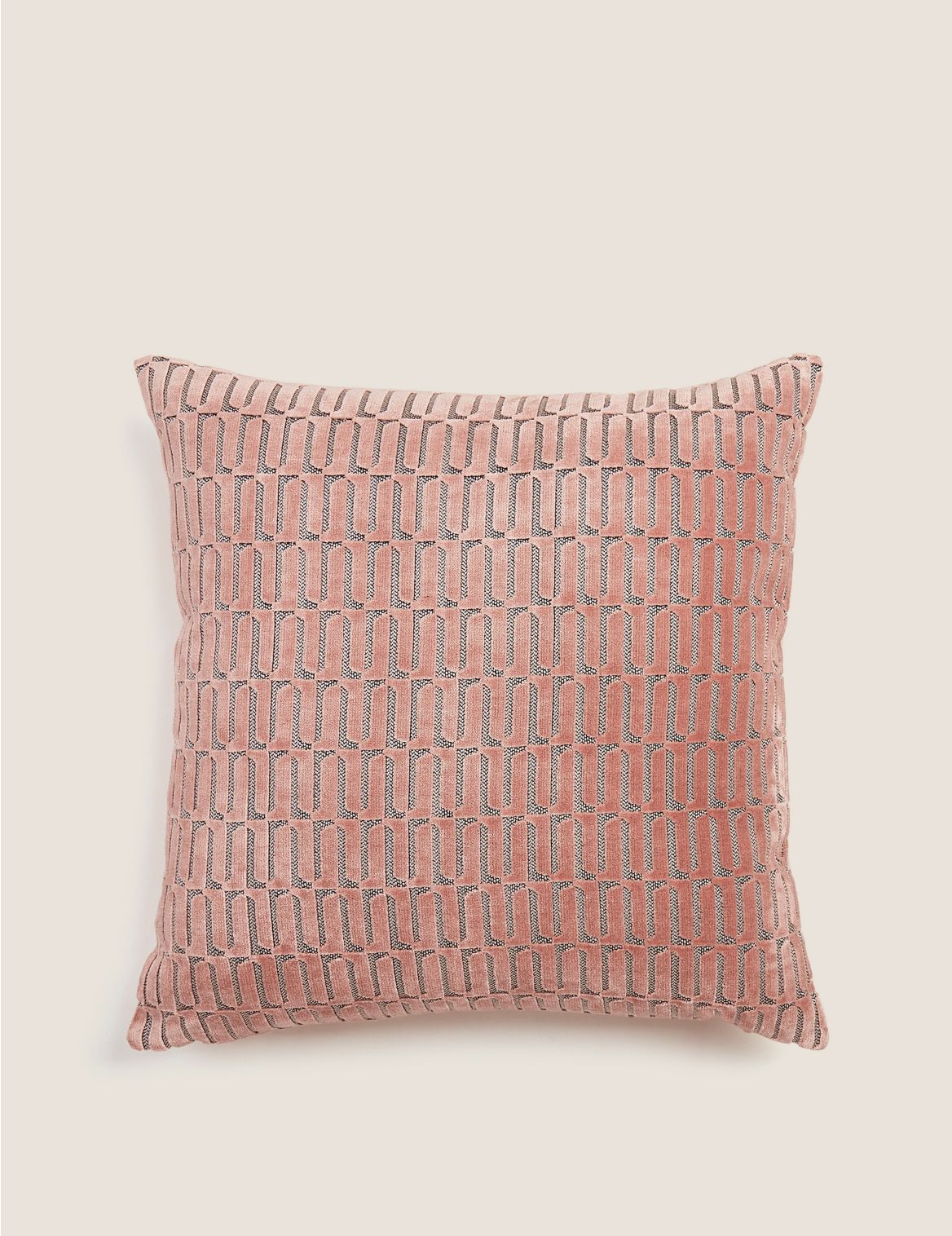 Cut Velvet Medium Jacquard Cushion pink
