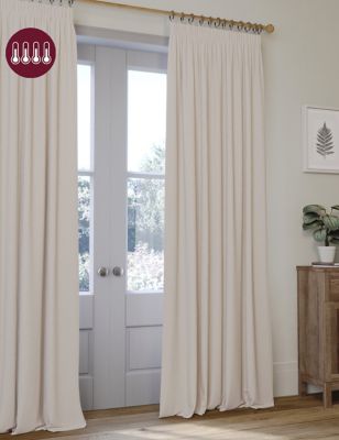 M&S Eyelet Ultra Temperature Smart Blackout Curtains - EW72 - Champagne, Champagne,Blush