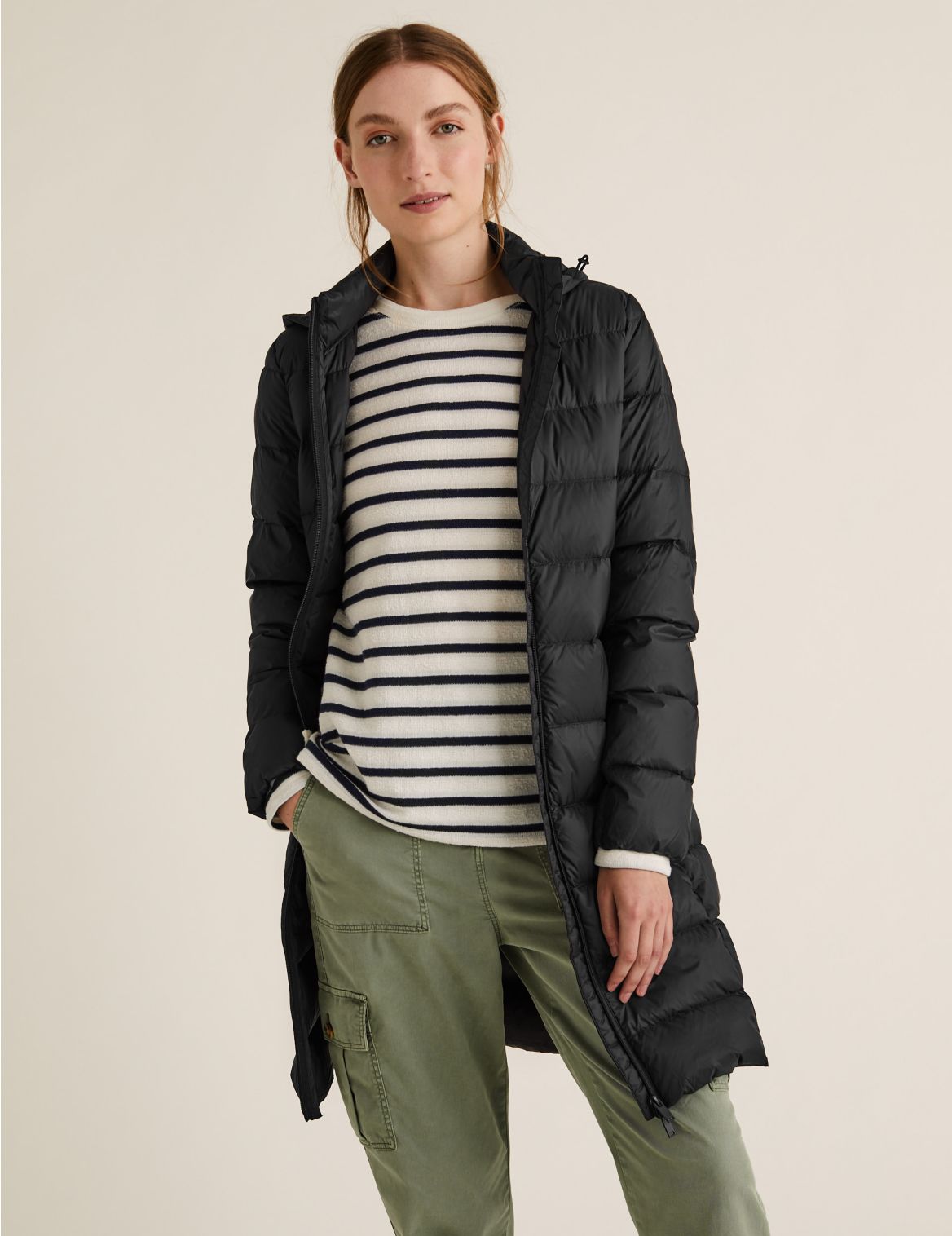 Feather & Down Puffer Coat black