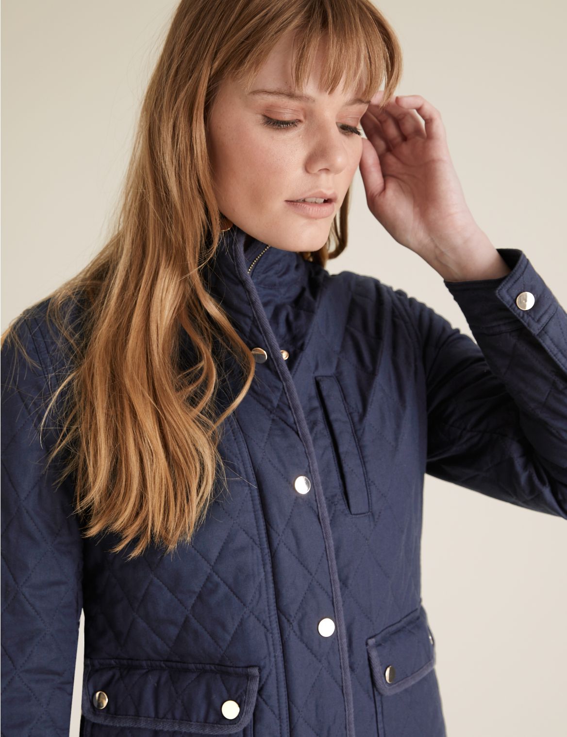 Cotton Quilted Jacket navy