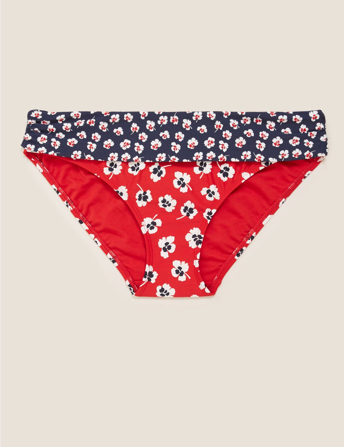 Floral Hipster Bikini Bottoms red