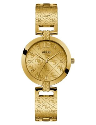 M&S Womens Guess G Luxe Logo Gold Strap Analogue Quartz Watch