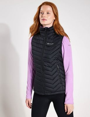 Columbia Womens Powder Lite Quilted Funnel Neck Gilet - S - Black, Black,Grey