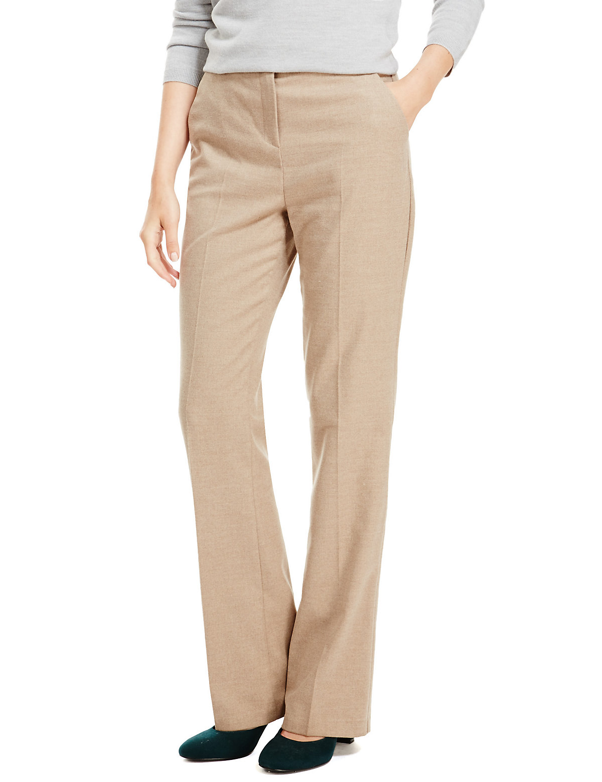 Marks & Spencer Leather Bootcut Trousers Womens Trousers - Compare ...