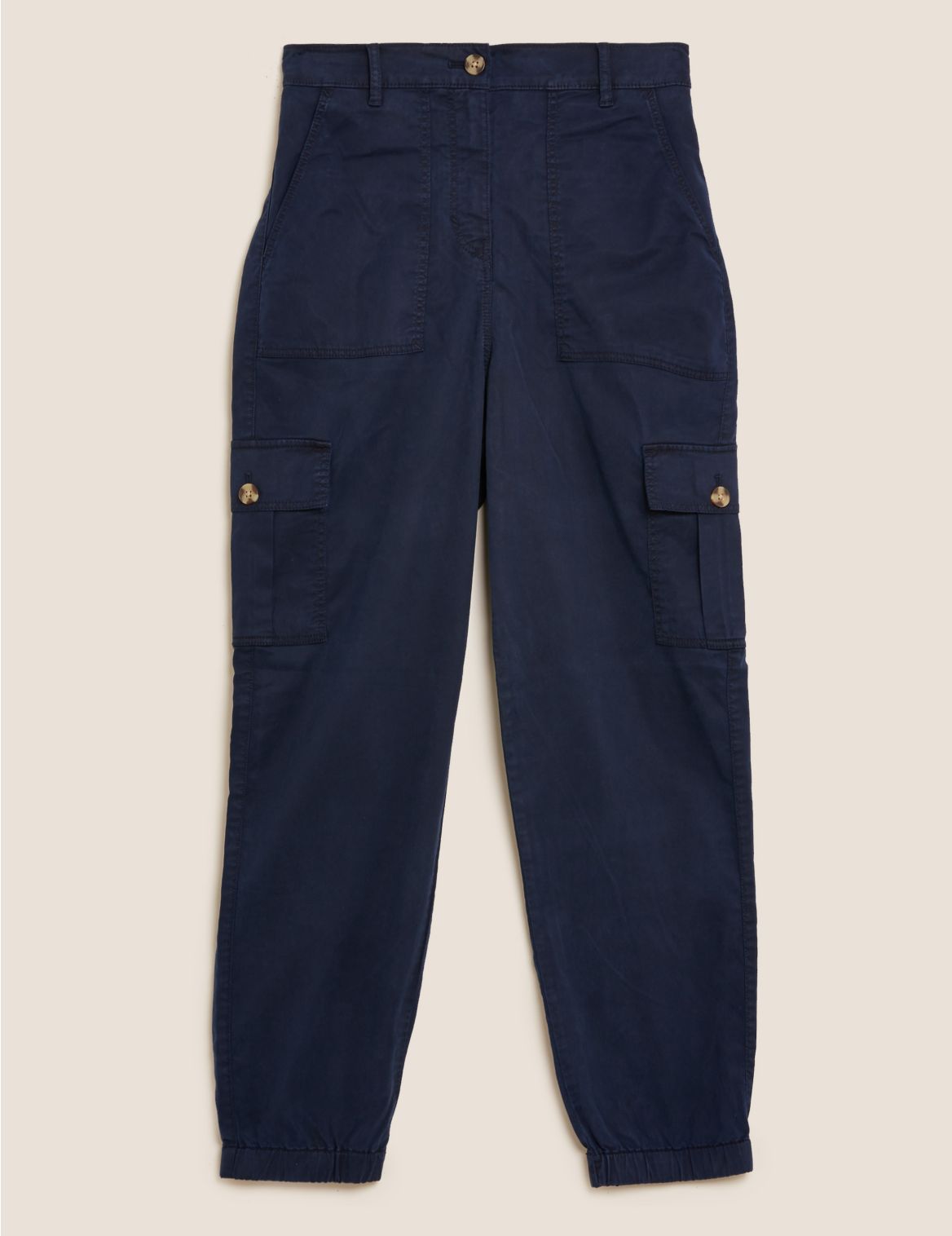 Cargo Utility Tapered Ankle Grazer Trousers navy