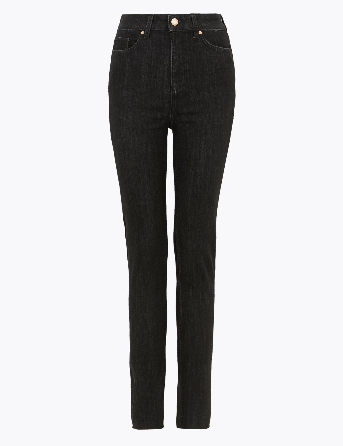 Ivy High Waisted Distressed Skinny Jeans black
