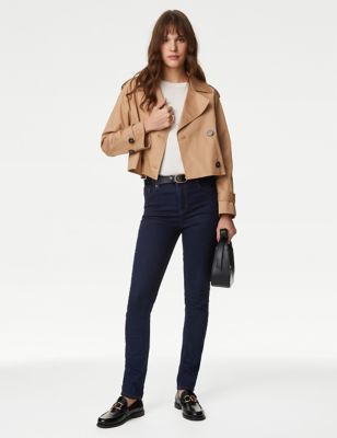 M&S Womens Lily Slim Fit Jeans with Stretch - 12SHT - Med Blue Denim, Med Blue Denim,Light Indigo,Gr