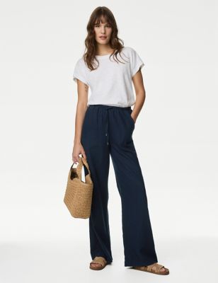 Wide Leg High Waisted Trousers