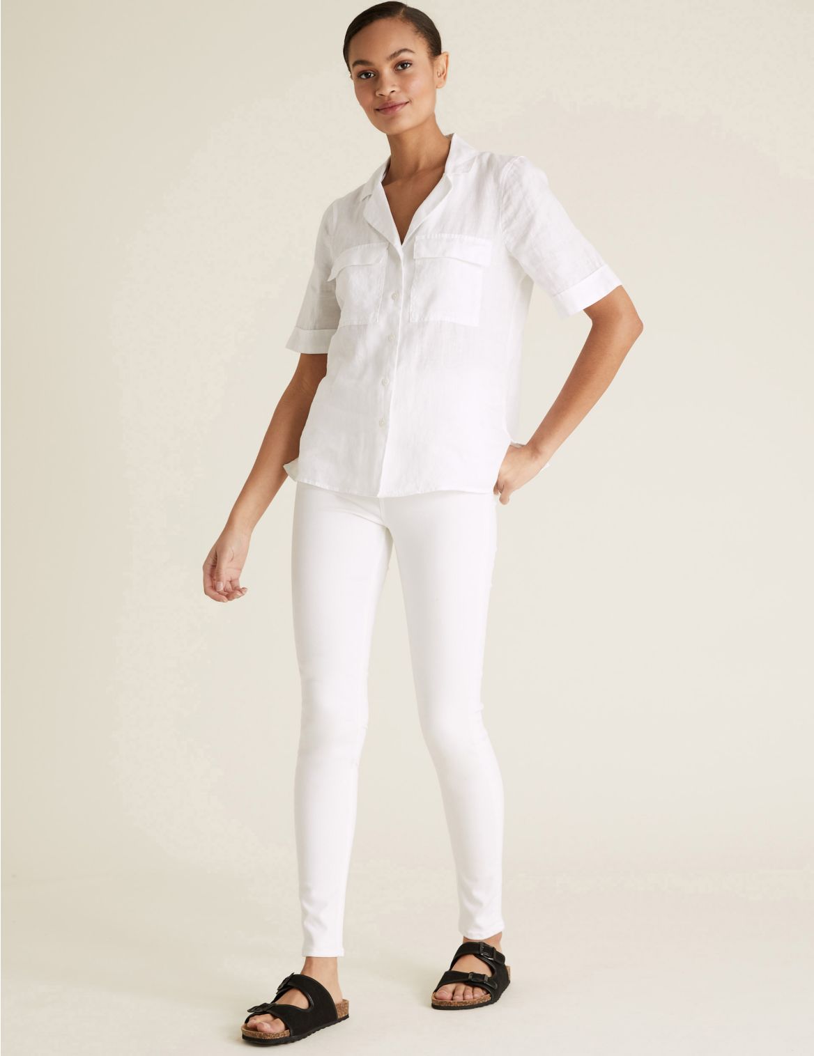 Carrie High Waisted Skinny Jeans white