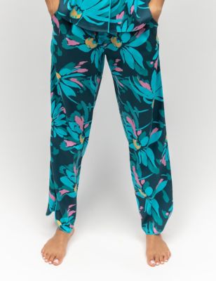 Cyberjammies Womens Cotton Modal Floral Pyjama Bottoms - 8 - Teal, Teal