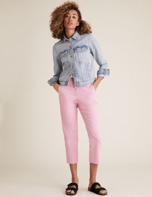 M&S Womens Slim Fit Cropped Trousers