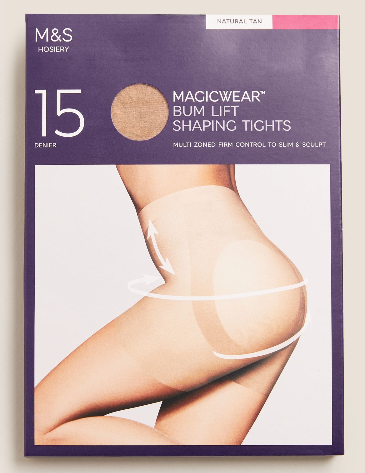 15 Denier Magicwear&trade; Matt Body Shaper Tights beige