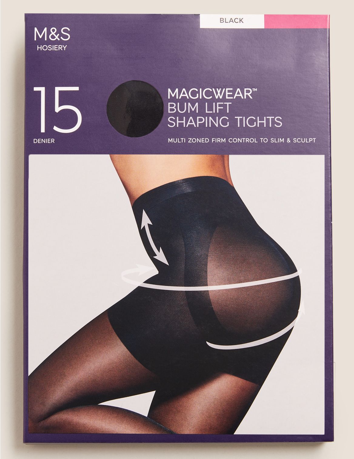 15 Denier Magicwear&trade; Matt Body Shaper Tights black