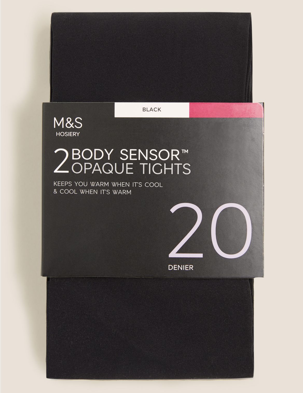 2pk 20 Denier Body Sensor&trade; Opaque Tights black