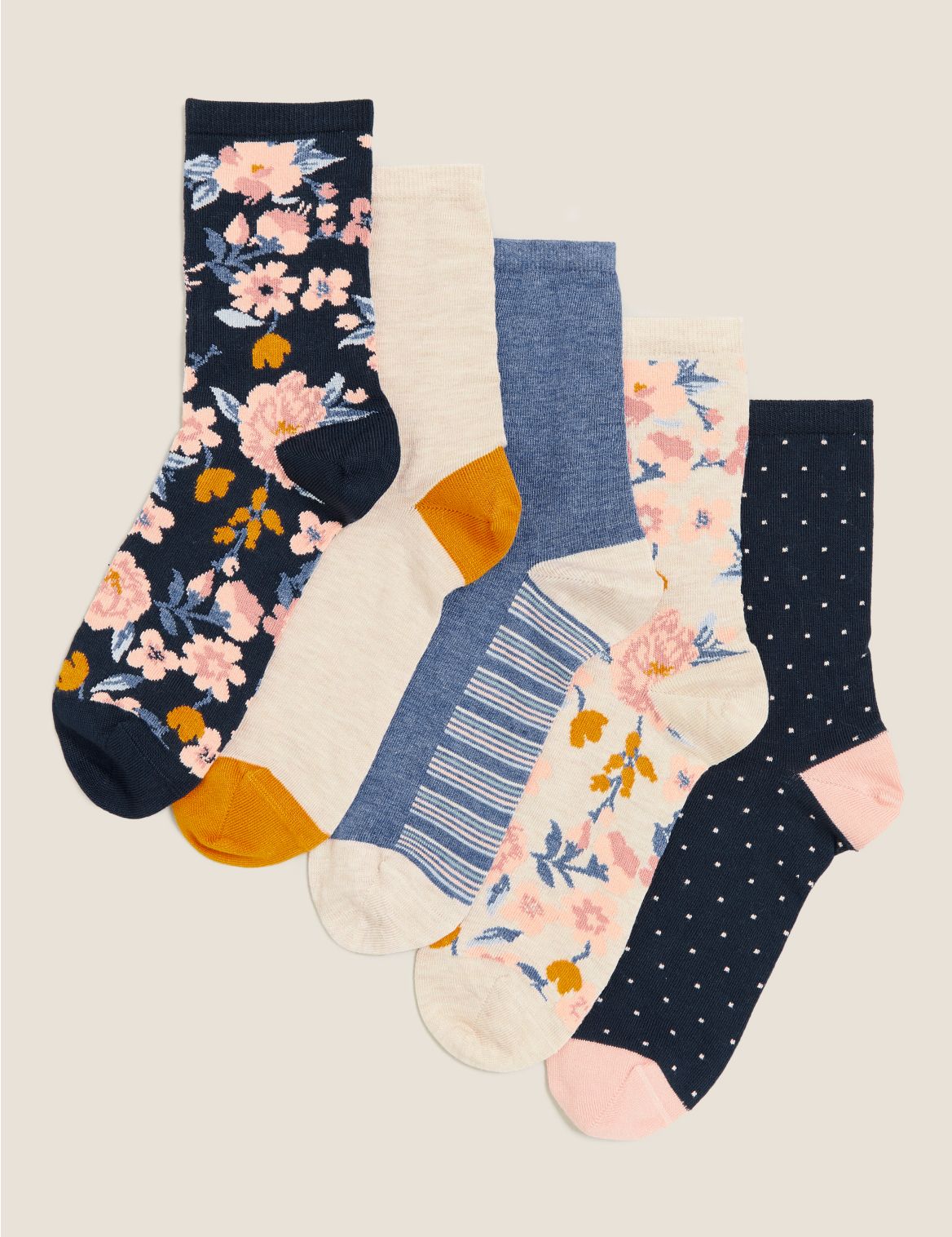5pk Sumptuously Soft&trade; Ankle High Socks navy