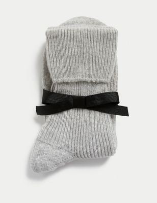 Autograph Womens Pure Cashmere Socks - 6-8 - Grey, Grey,Black