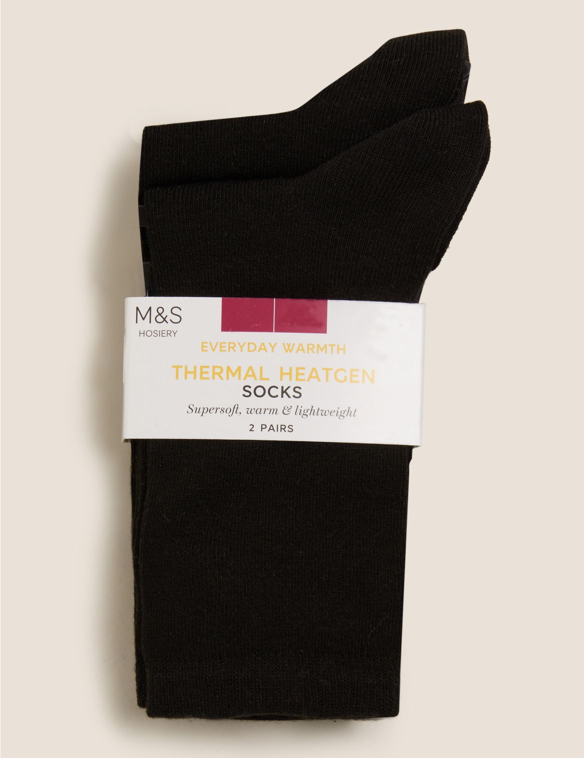2pk Heatgen&trade; Thermal Ankle High Socks black