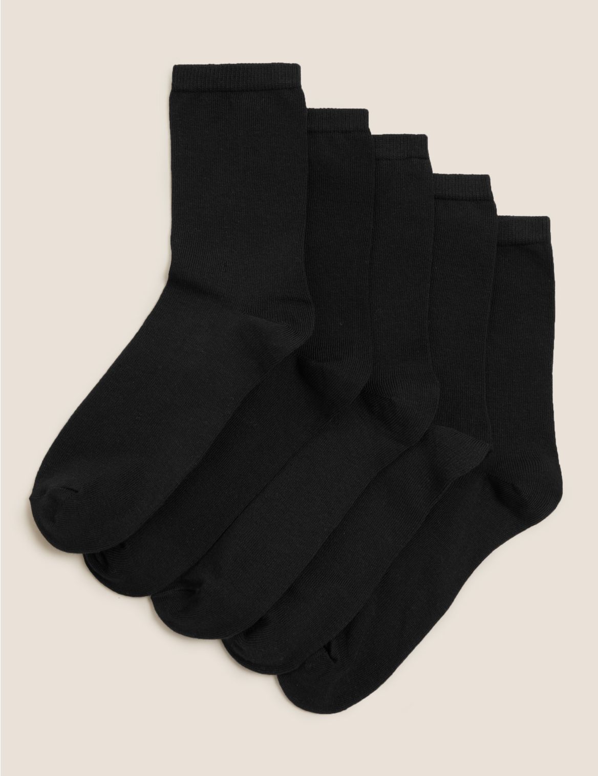 5 Pack Cotton Ankle High Socks black