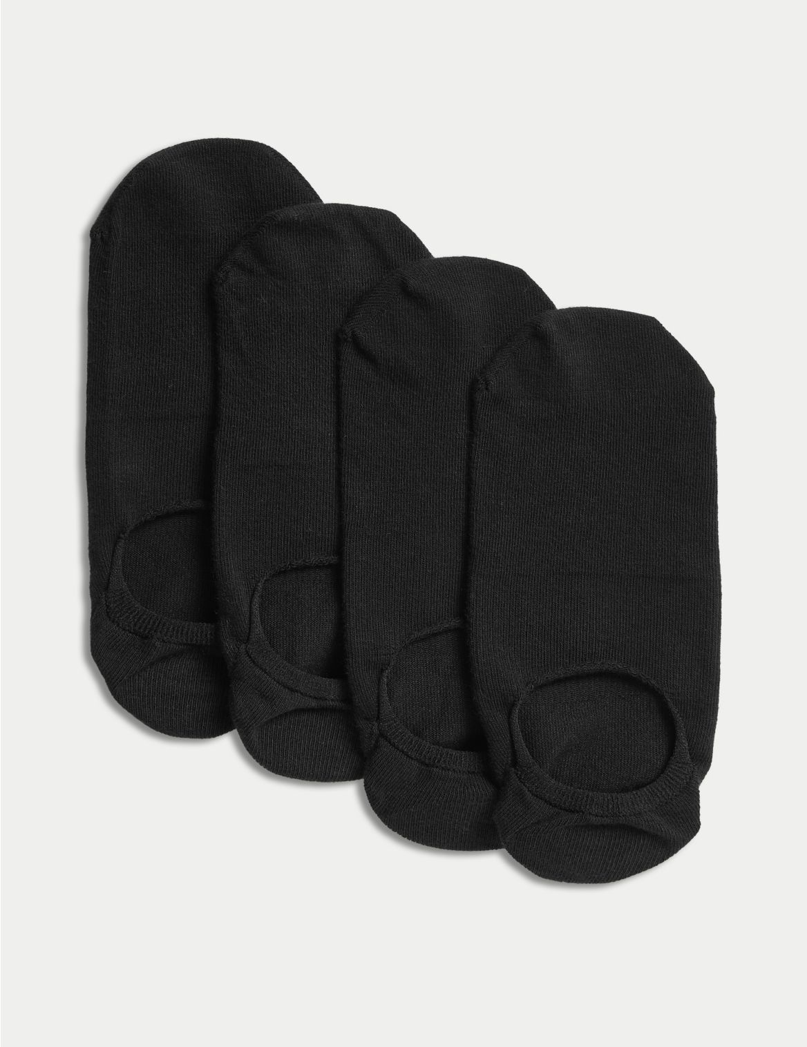 4pk Cotton Invisible Trainer Liners black