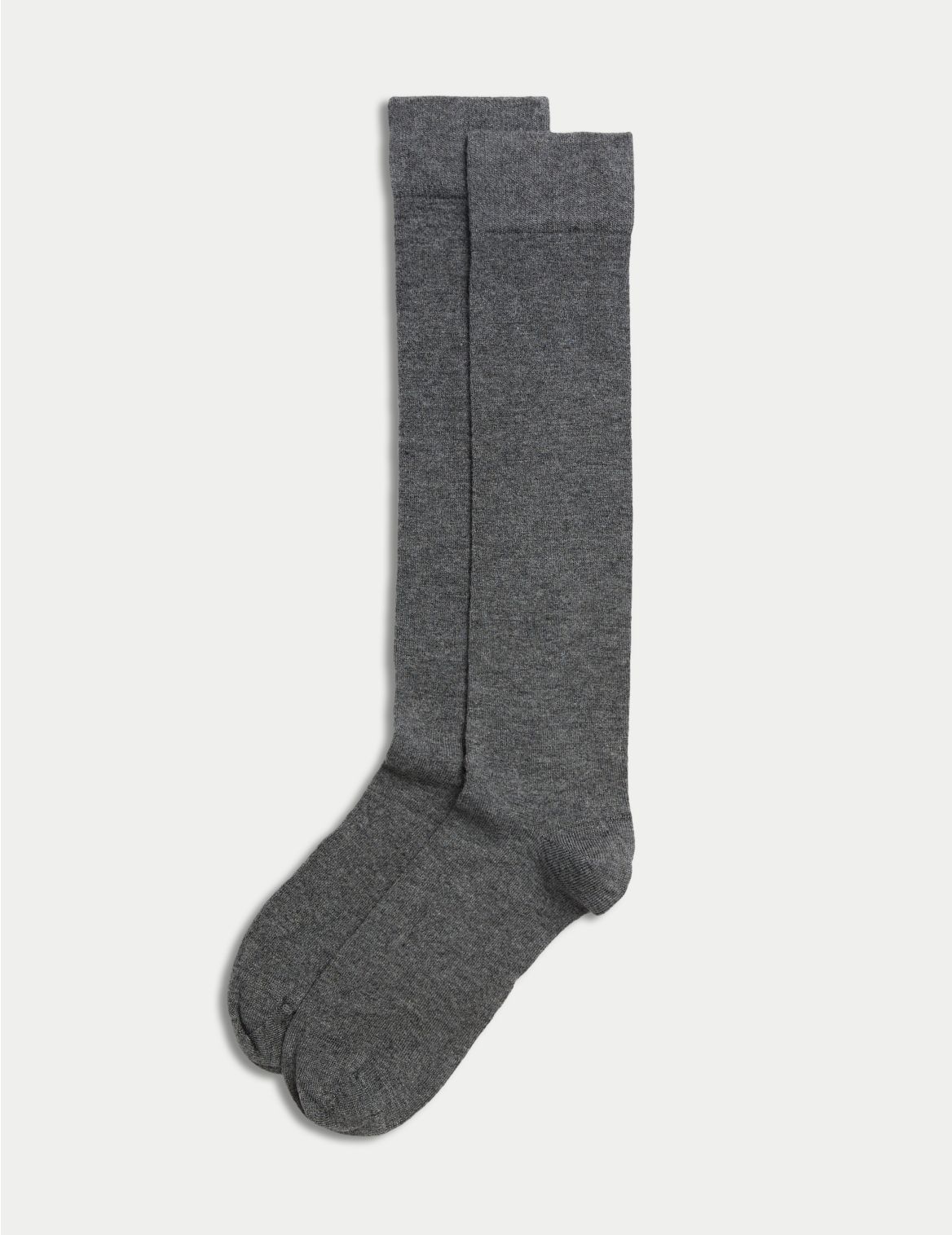 2pk Soft Knee High Socks grey